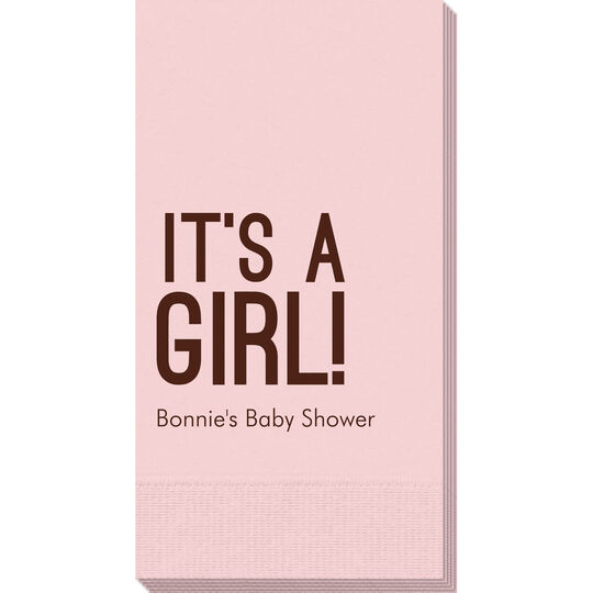 Bold It's A Girl Guest Towels